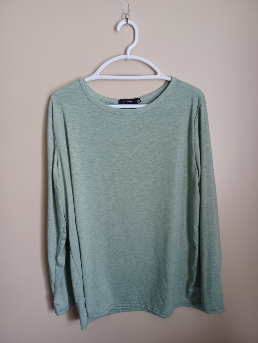 Women's Size 2XL Automet Long Sleeve Green Shirt Top Rayon Spandex Clothes